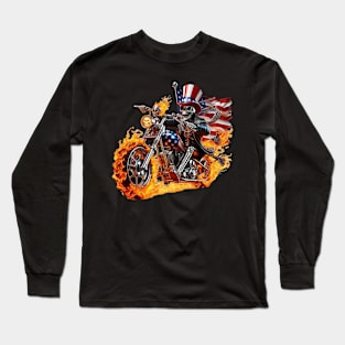 Patriot Skeleton Rider by focusln Long Sleeve T-Shirt